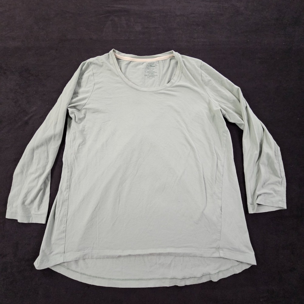 L.L. Bean Green Long Sleeve Cotton Blend T-Shirt Women's S
